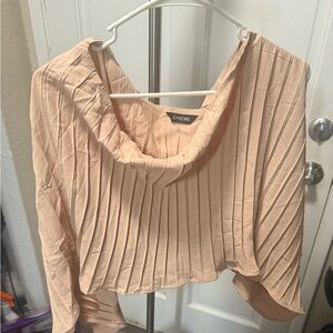 ChicMe Peach Pleated Women's Blouse